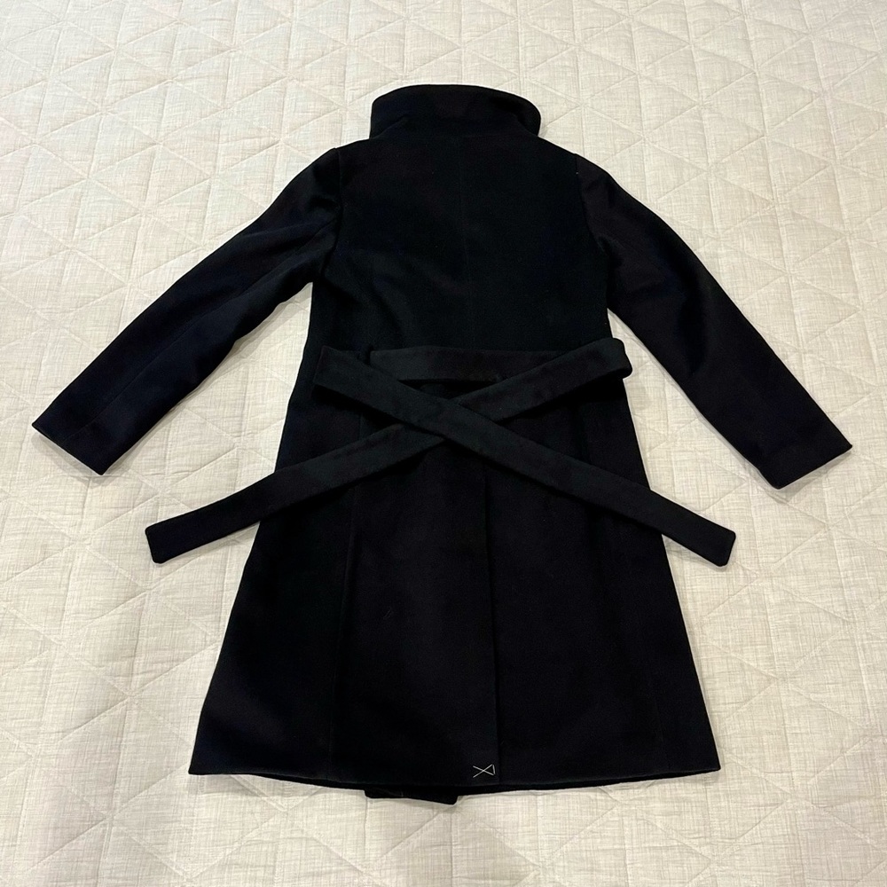 NWT Ann Taylor XXSP Black Petite Wool Blend Belted
Funnel Neck Coat - Picture 6 of 14